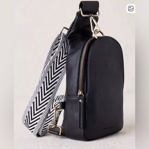 Anthropologie Liberty Swing Bag in Black Vegan Leather